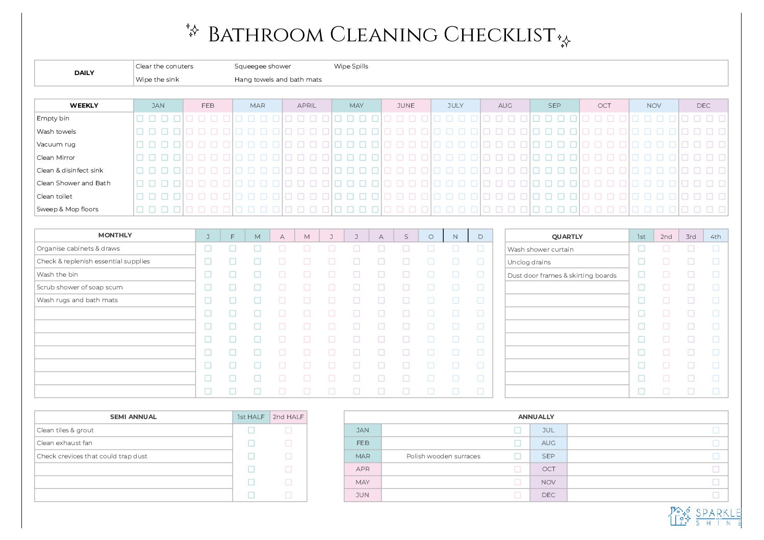 Bathroom Cleaning Checklist and Tips